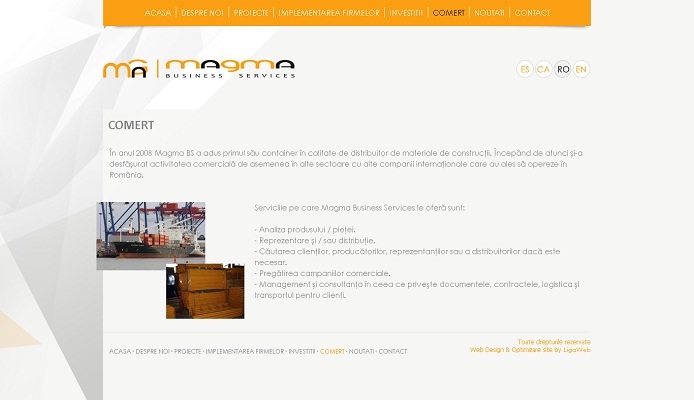 Creare site de prezentare firma - Magma - layout site, comert.jpg